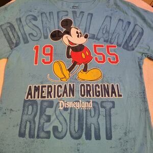 Disneyland Resort American Original Aqua Blue Womens Short Sleeve T-shirt  XL